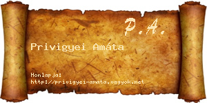 Privigyei Amáta névjegykártya